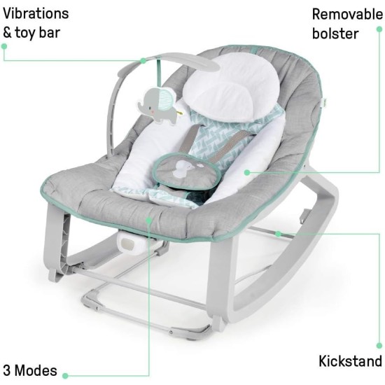 Ingenuity Keep Cozy 3-in-1 Grow with Me Vibrating Baby Bouncer Seat & Infant to Toddler Rocker - Weaver, Newborn and up