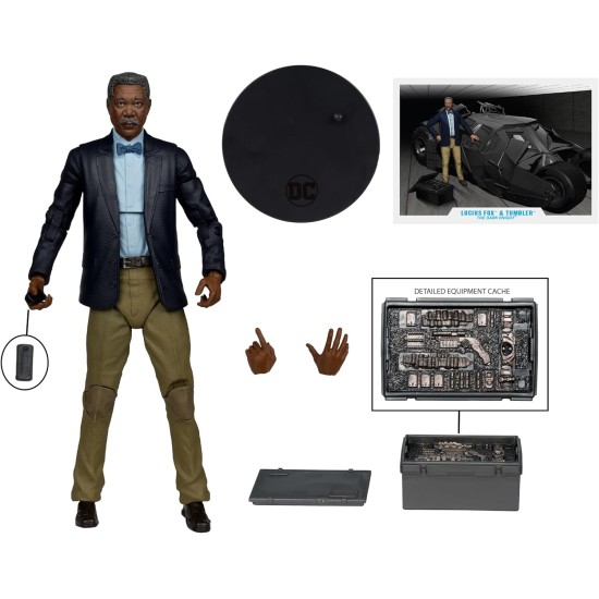 DC Multiverse Lucius Fox & Tumbler (The Dark Knight) Gold Label Vehicle McFarlane Toys