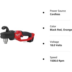 Milwaukee 2807-20 M18 FUEL HOLE HAWG Brushless Lithium-Ion 1/2 in. Cordless Right Angle Drill (Tool Only)