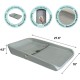 Baby Works - Deluxe Foam Diaper Changing Pad, Easy to Clean, Soft and Comfortable, Safety Strap - Grey, 27 x 16 Inches