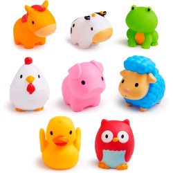 Munchkin Farm Animal Squirts Baby Bath Toy, 8 Pack