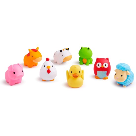 Munchkin Farm Animal Squirts Baby Bath Toy, 8 Pack