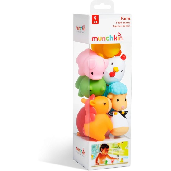 Munchkin Farm Animal Squirts Baby Bath Toy, 8 Pack