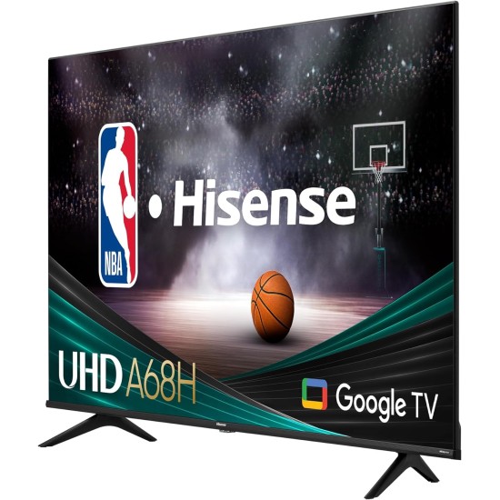 Hisense 65A68H - 65 inch Smart Ultra HD 4K Dolby Vision HDR10 Google TV with Bluetooth, Voice Remote (Canada Model)