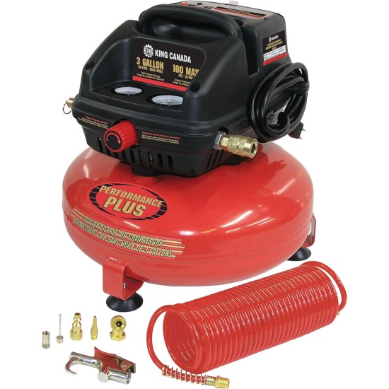 King Canada 8438 3 Gallon Oil-Free Air Compressor Kit