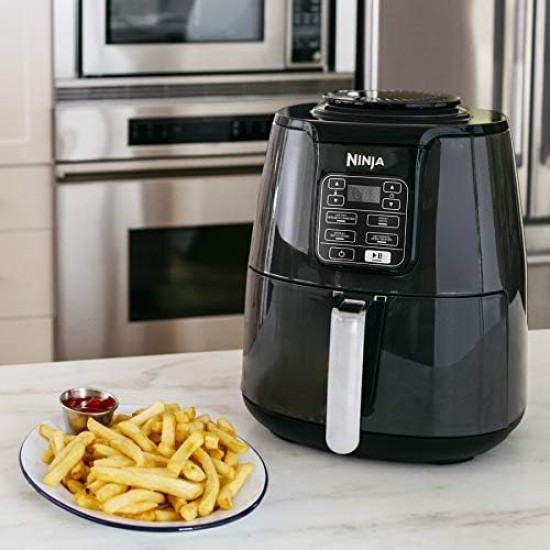 NINJA AF101C, Air Fryer, 3.8L Less Oil Electric Air Frying, Equipped with Crisper Plate + Multi-Layer Rack + Non Stick Basket, Programmable Control Panel, Black, 1550W, (Canadian Version)