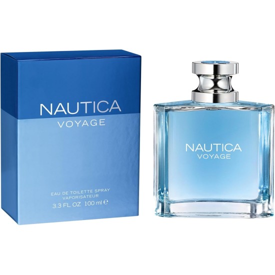 Nautica Voyage Eau De Toilette for Men - Fresh, Romantic, Fruity Scent - Woody, Aquatic Notes of Apple, Water Lotus, Cedarwood, and Musk - Ideal for Day Wear, 100 ml