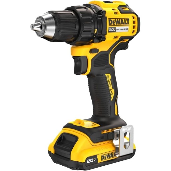 DEWALT 20V MAX Brushless 1/2 in. Cordless Compact Drill Driver Kit, Ratcheting Chuck, LED (DCD793D1)