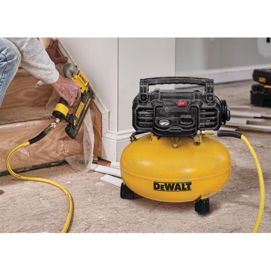 DEWALT DWFP1KIT 18 Gauge Brad Nailer and 6 Gallon Oil-Free Pancake Air Compressor Combo Kit