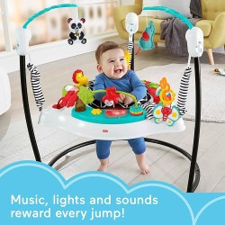 Fisher-Price Baby Bouncer Animal Wonders Jumperoo Activity Center with Music Lights Sounds and Developmental Toys