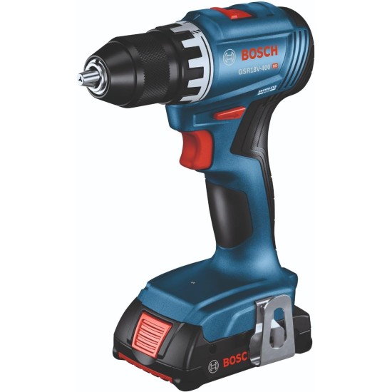 BOSCH GSR18V-400B22 18V Compact Brushless 1/2 in. Drill/Driver Kit with (2) 2.0 Ah Slimpack Batteries