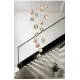 Modern LED Chandelier Pendant Glass Ball, Dimmable for Staircase Living Room - Gypsophila Stair Chandelier