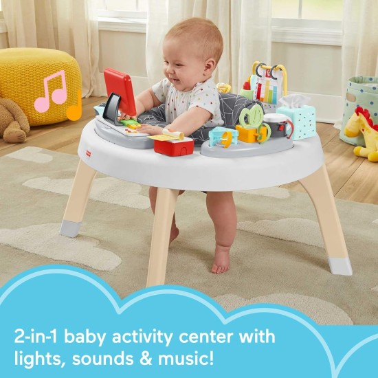 Fisher-Price 2-in-1 Like a Boss Activity Center, Baby Entertainer and Play Table with Music Lights and Sounds for Infants and Toddlers