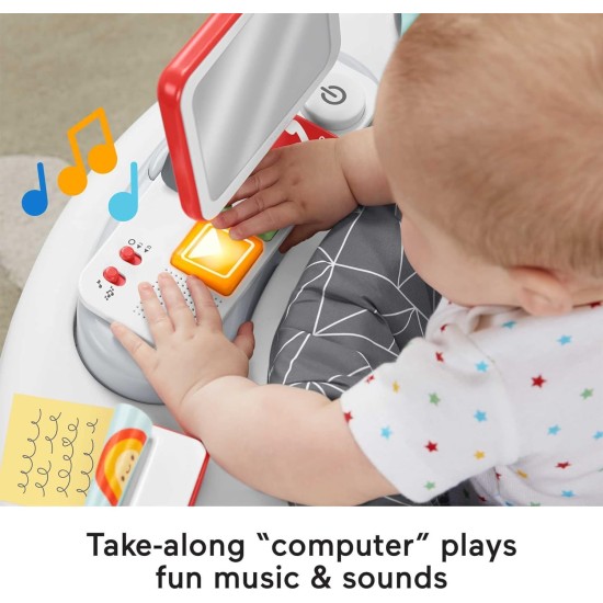 Fisher-Price 2-in-1 Like a Boss Activity Center, Baby Entertainer and Play Table with Music Lights and Sounds for Infants and Toddlers