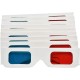 3D Paper Glasses, Red and Cyan Anaglyph, White Cardboard Frame, 50 Pairs