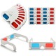 3D Paper Glasses, Red and Cyan Anaglyph, White Cardboard Frame, 50 Pairs