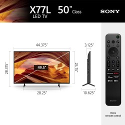 Sony 50 inch X77L LED 4K Ultra HD HDR Smart Google TV with Google Assistant and Exclusive Features for Playstation 5 (KD50X77L) - 2023 Model