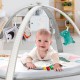 Lupantte 7 in 1 Baby Play Gym Mat with 2 Replaceable Washable Mat Covers Baby Activity Play Mat with 6 Toys, Visual, Hearing, Touch, Cognitive Development for Infant and Toddler, Thicker Non Slip