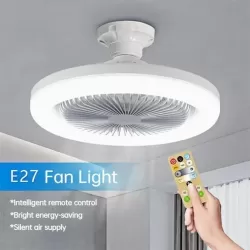 3-in-1 Ceiling Fan with Light and Remote Control, Silent, E27 Base - MDUG