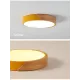 Modern Nordic LED Ceiling Light - Round Wooden Surface Mounted Lamp for Living Room, Bedroom, and Study with Remote Control