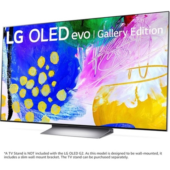 LG 77-Inch Class OLED evo Gallery Edition G2 Series Alexa Built-in 4K Smart TV 120Hz Refresh Rate, AI-Powered 4K, Dolby Cinema, WiSA Ready, Cloud Gaming (OLED77G2PUA, 2022), Silver