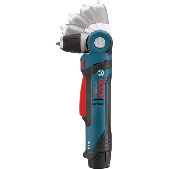 BOSCH PS11-102 12V Max 3/8 In. Right Angle Drill/Driver Kit with 2.0Ah Lithium Ion Battery , Blue