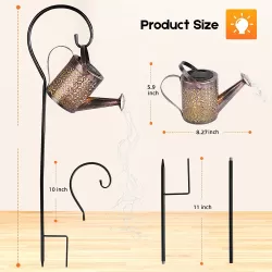 Solar Watering Can Hanging String Light Waterfall Lamp - Outdoor Garden Decor