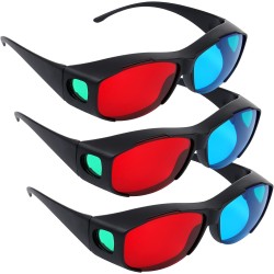 Red Blue 3D Glasses SL-843 - 3D Movie Game Glasses - Anti-Polarization Design Anaglyph Projector TV (3pcs)