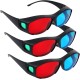 Red Blue 3D Glasses SL-843 - 3D Movie Game Glasses - Anti-Polarization Design Anaglyph Projector TV (3pcs)