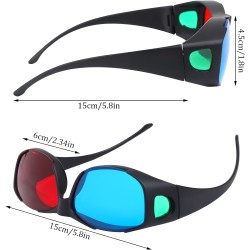 Red Blue 3D Glasses SL-843 - 3D Movie Game Glasses - Anti-Polarization Design Anaglyph Projector TV (3pcs)