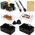 Air Fryer Accessories,9-Pcs Set for Ninja DZ201, DZ201C, DZ401, Reusable Silicone Air Fryer Liners & Gloves, Air Fryer Rack, Paper Lining, Food Tong, Oil Brush, Suitable for Oven, Microwave