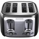 BLACK+DECKER Toaster 4 Slice, Classic Oval, Black with Stainless Steel Accents, TR1478BD