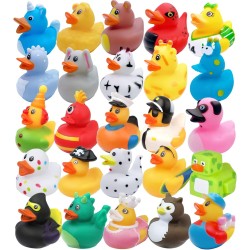25 Pack Rubber Duck Pack Bath Toy Assortment Bulk Floater Duck for Kids Birthday Gifts Baby Showers Classroom Prizes Party Favors Rubber Duckies for Jeep Summer Beach Pool Toys (A-25 Pack)