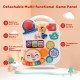 CUTE STONE Sit-to-Stand Learning Walker, 2 in 1 Baby Walker, Kids Early Educational Activity Center, Multifunctional Removable Play Panel, Baby Music Learning Toy Gift for Infant Boys Girls