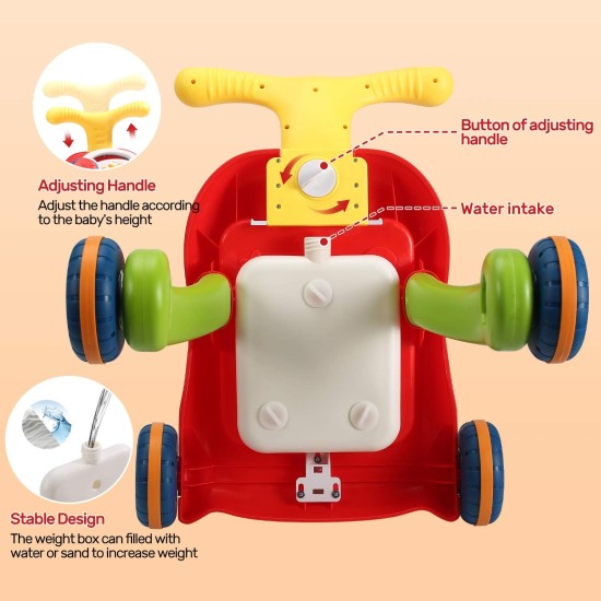 CUTE STONE Sit-to-Stand Learning Walker, 2 in 1 Baby Walker, Kids Early Educational Activity Center, Multifunctional Removable Play Panel, Baby Music Learning Toy Gift for Infant Boys Girls