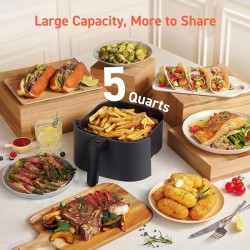 COSORI Air Fryer (4.7L), 9-In-1 Less Oil Airfryer Oven, UP to 450℉, Quiet Operation, 30 Exclusive Recipes, Nonstick Basket, Compact, Dishwasher Safe, 5 QT, Gray