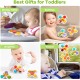 Suction Cup Spinner Toys for Baby, Sensory Toys Learning Toys for Toddlers 1-3, Baby Bath Toys for Babies 12-18 Months, 1 2 3 Year Old Girl Boy Gifts Idea (3 Pcs)